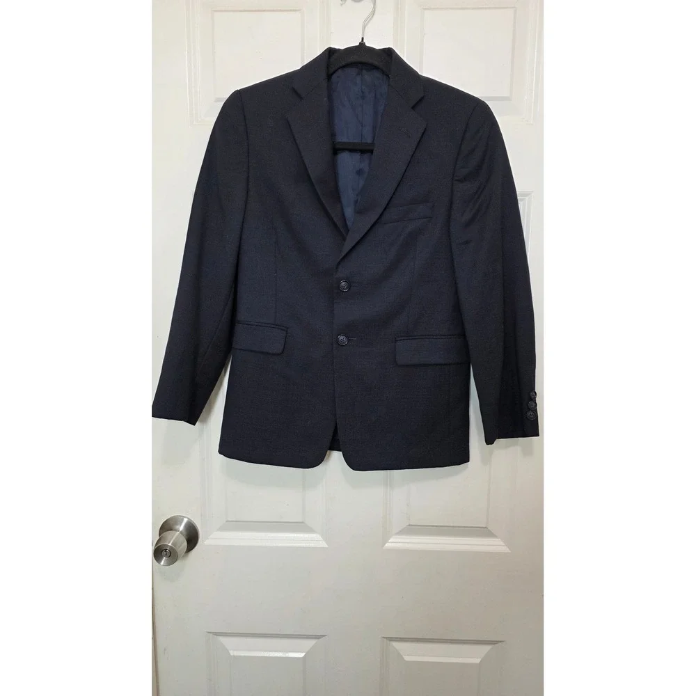 Joseph Abboud Blazer Boys 12R Navy Blue 100% Wool 2-Button Suit‎ Jacket Formal